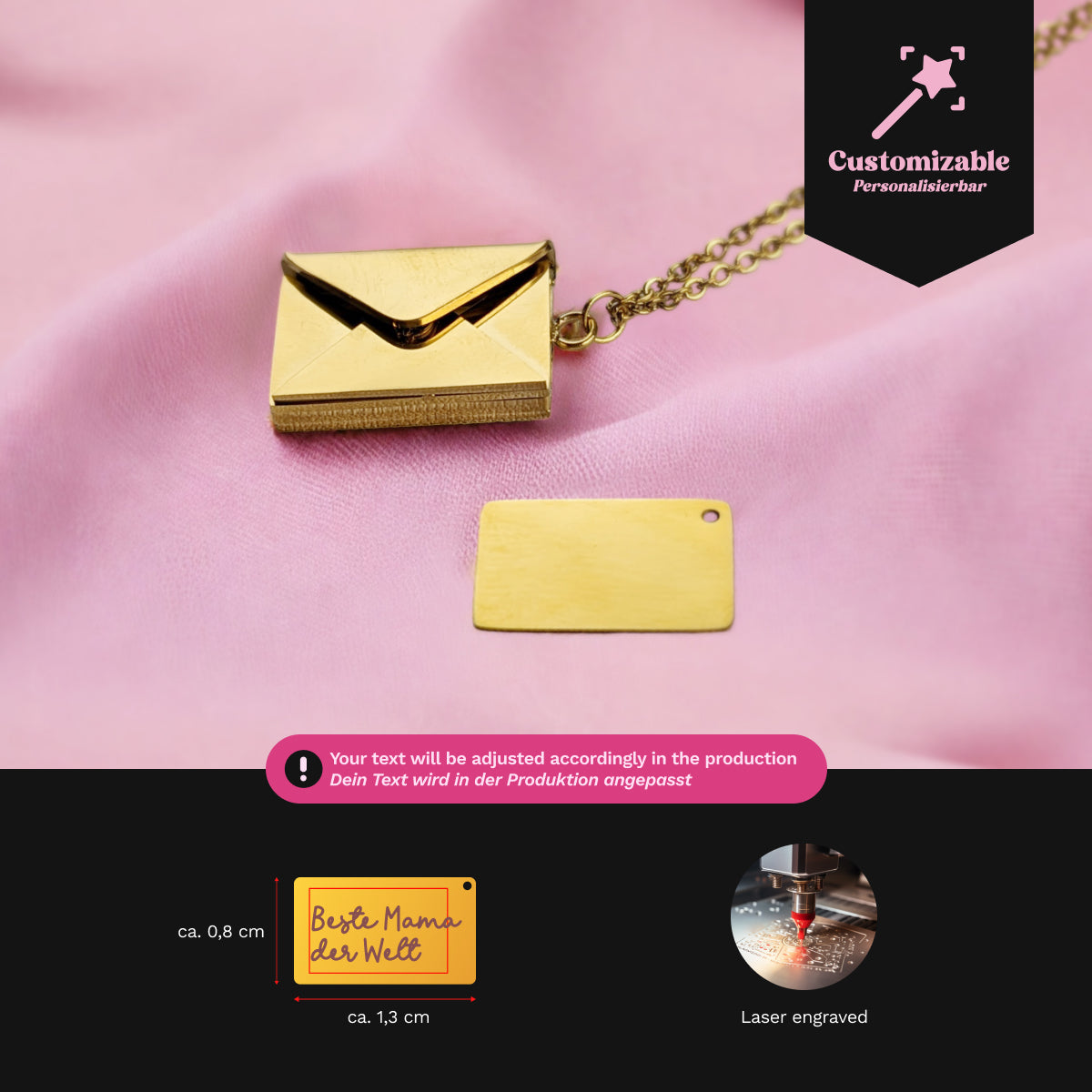 Secret Envelope - Personalized Envelope Shaped Necklace - Kraftfinity Berlin